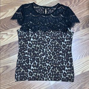 Women’s Ann Taylor Leopard Top w/ Lace